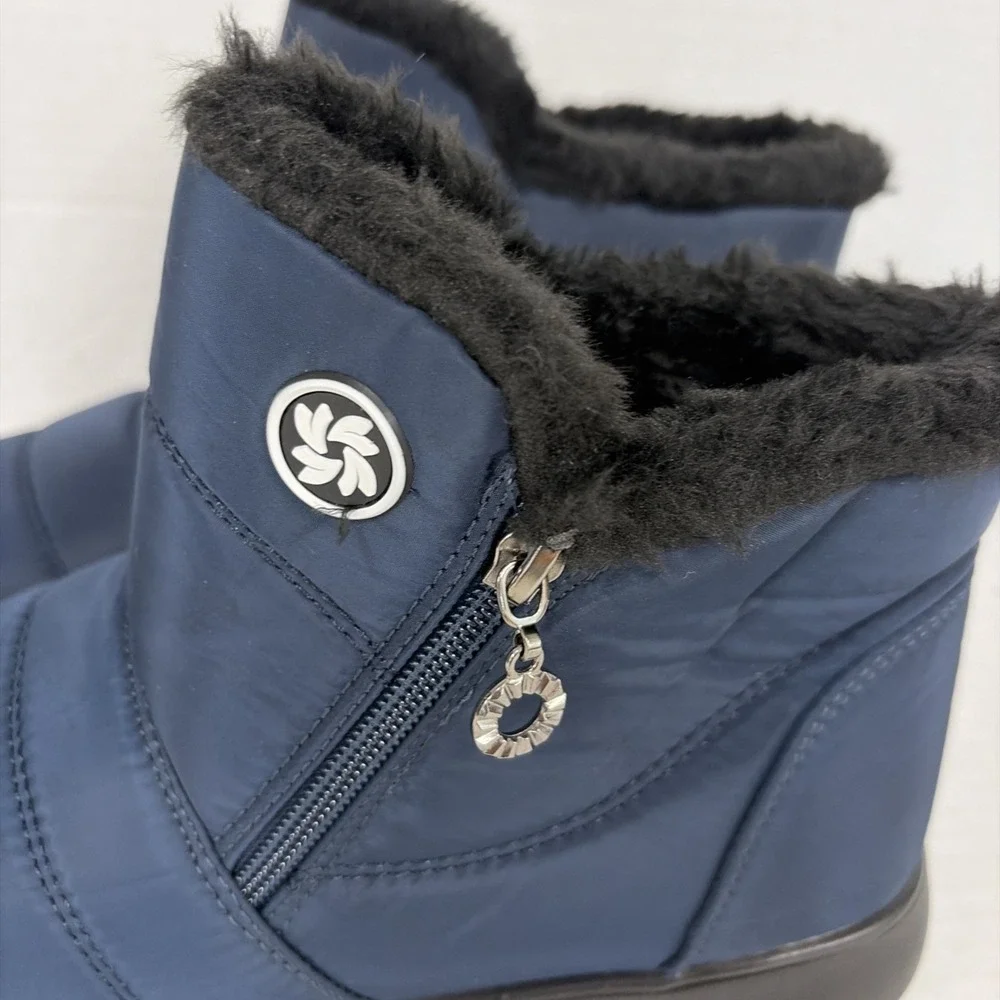 Women's Waterproof Winter Snow Boots Size 7 EU 37.5 Fur Lined Ankle Booties S1